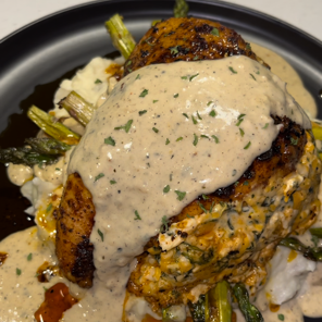 The Stuffed Chicken Breasts with Cream Sauce Recipe
